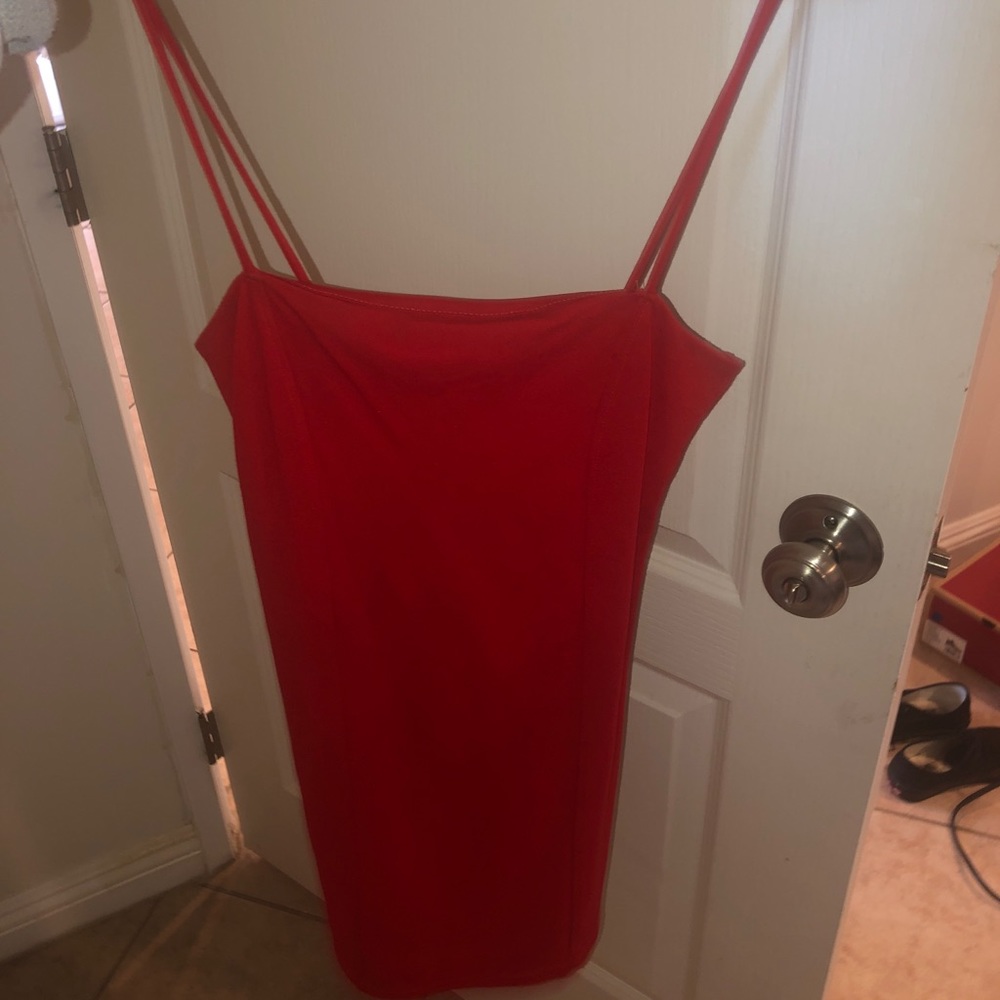 Red tight dress